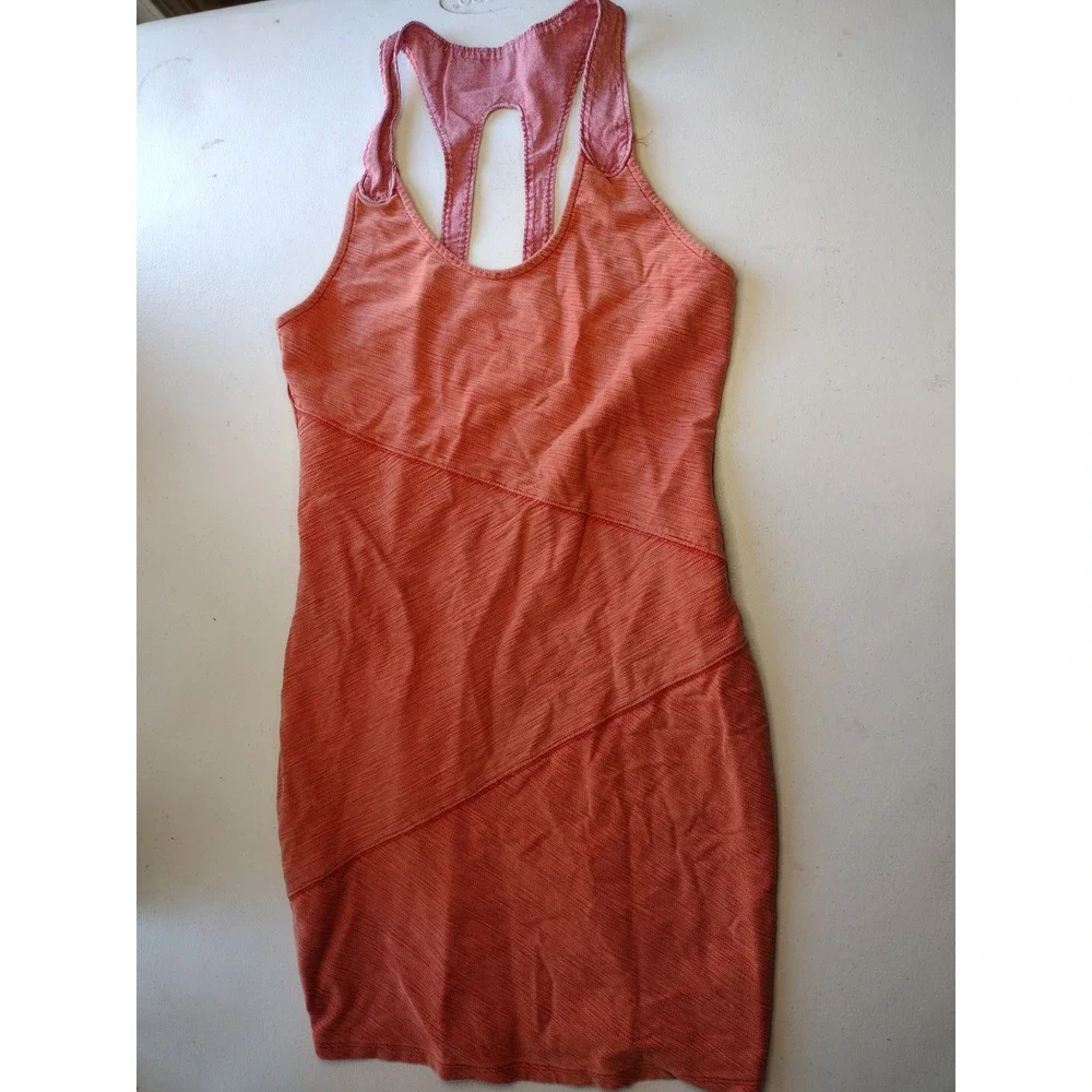 Free people boho‎ Orange Racerback Knit Mini Dress Size Small